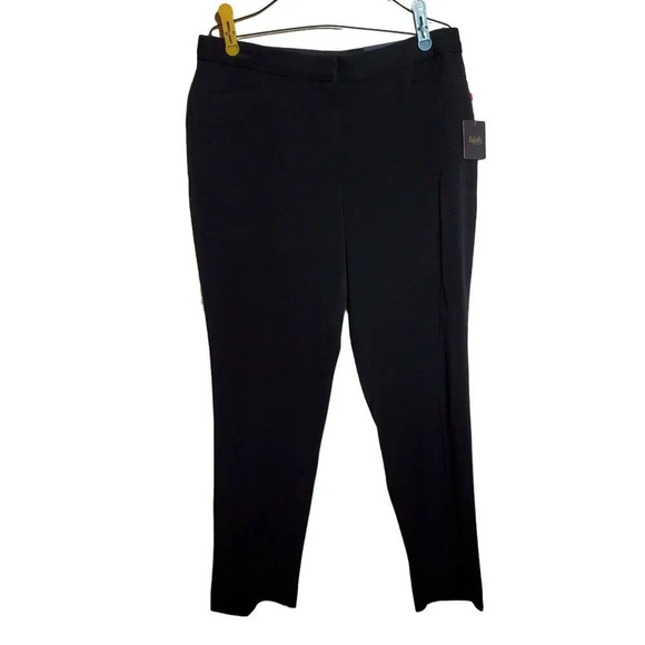 Rafaella Pants - Rafaella Womens Curvy fit Pants Slim Leg Defined Waist Size 14P Black NWT